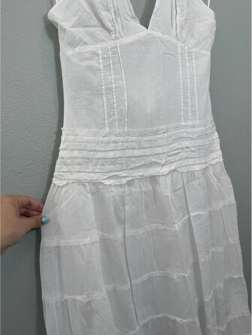 A-list by Wrapper 100% Cotton White Halter Summer Dress - Women's small - Picture 4 of 8